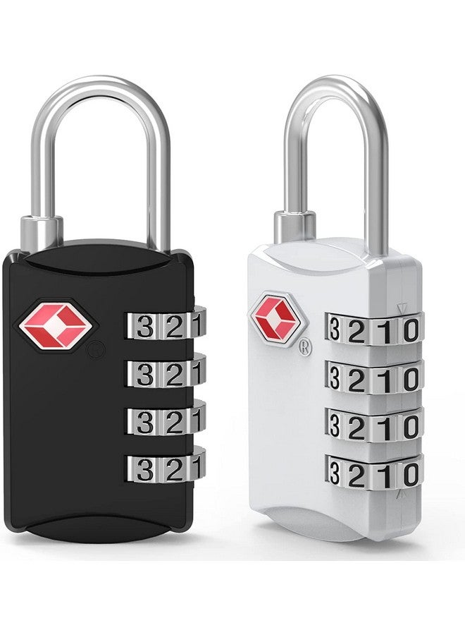 Iktu Tsa Luggage Locks (2 Pack) - 4 Digit Combination Steel Padlocks - Approved Travel Lock For Suitcases & Baggage (Black & Silver Colour) - Image 1
