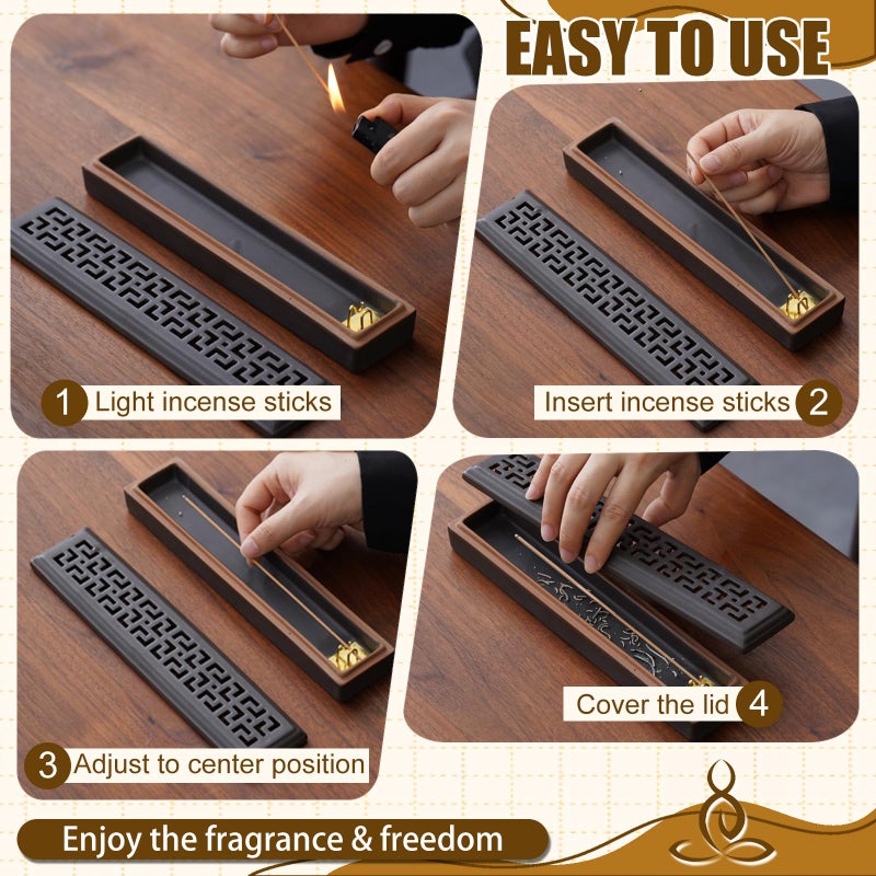 CEREMONY Incense Holder for Sticksï¼ŒCeramic Insence-Stick Holder Ash Catcherï¼ŒIncense Holder Timkburner for Meditation Yoga Spa Room Decor - Image 2