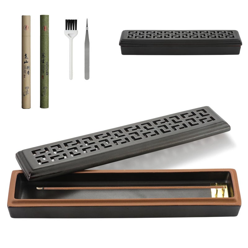 CEREMONY Incense Holder for Sticksï¼ŒCeramic Insence-Stick Holder Ash Catcherï¼ŒIncense Holder Timkburner for Meditation Yoga Spa Room Decor - Image 1
