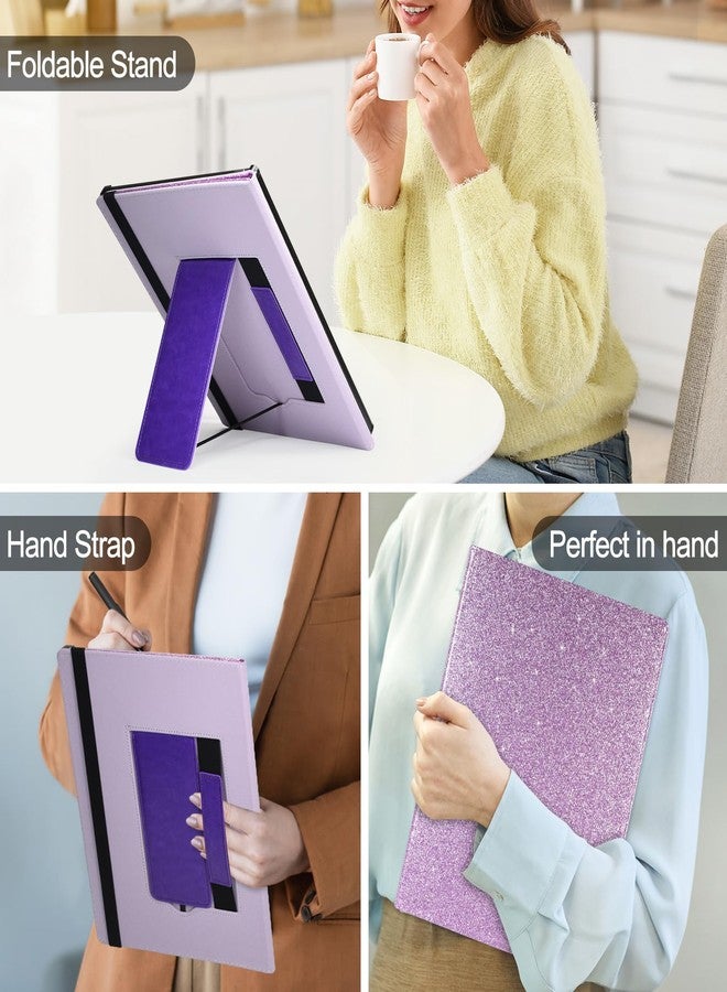 Caweet Stand Case for Remarkable Paper Pro 11.8 Inch 2024, Hard Back Shell Protective Auto Sleep/Wake Book Folio Cover with Pen Holder and Hand Strap, Glitter Purple - Image 2