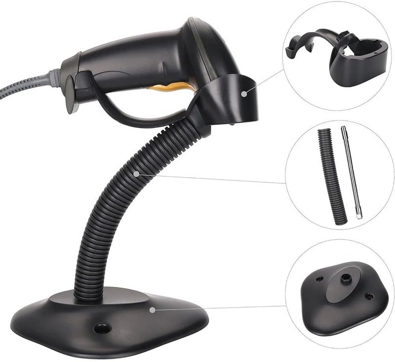 Gooseneck Scanner Stand for Zebra LS2208 DS2208 DS4308 DS4608 (20-61019-04R), Heavy-Duty ABS Mount with Adjustable Angle, for Retail Checkout and Industrial Scanning - Image 2