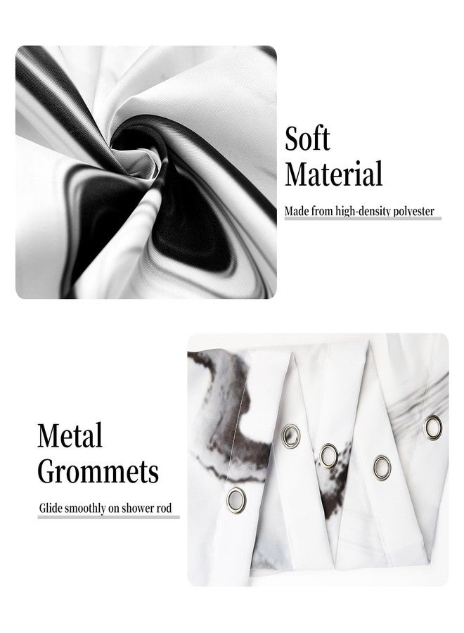 Ruelvth Black and White Shower Curtain, Modern Abstract Marble Shower Curtain for Bathroom Aesthetic Ink Texture Waterproof Fabric Shower Curtain Set with Hooks, 72x72 Inch - Image 4