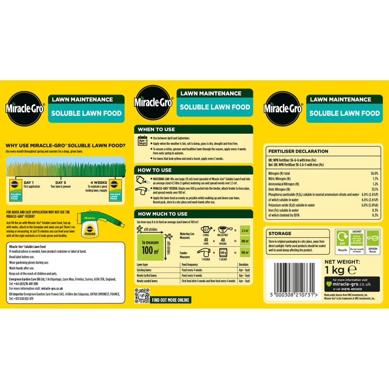 Miracle-Gro Water Soluble Lawn Food, 1 kg - Image 2