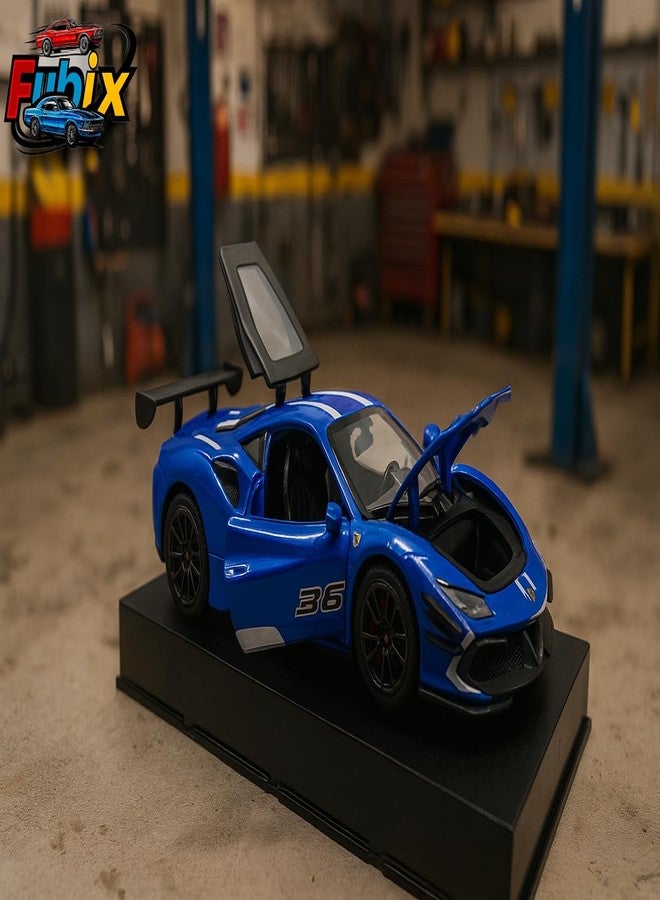 Fubix 1:32 Scale Die-cast Alloy Model Car | Metal Pull Back Toy with Openable Doors | Lights & Sound | Collectible Sports Car Gift for Kids & Collectors | Color as per Stock - Image 4