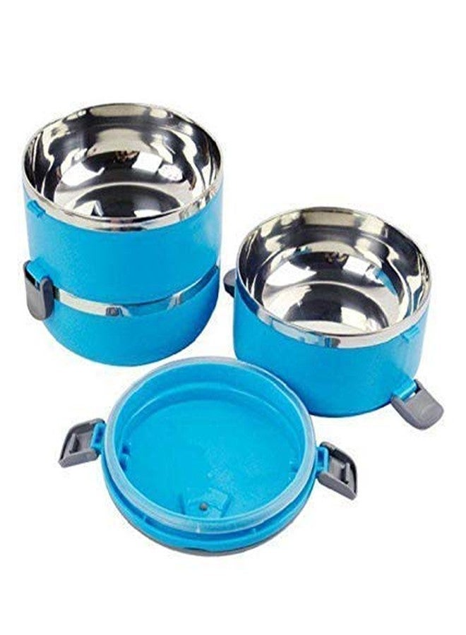 U WORLD UDEETA MART Stainless Steel Food Storage 3 Layer Hot Lunch Box with Easy Lock for Office Travel School (Multicolor) - Image 4