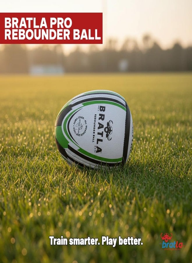 Bratla Pro Size 5 Rugby Rebounder Ball – Half-Ball for Solo Training, Passing & Catching Practice – Durable Grip – Training Weight – Teens & Adults - Image 5