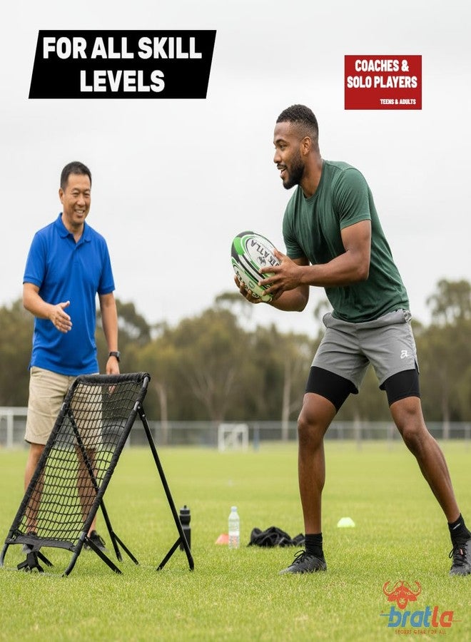 Bratla Pro Size 5 Rugby Rebounder Ball – Half-Ball for Solo Training, Passing & Catching Practice – Durable Grip – Training Weight – Teens & Adults - Image 4
