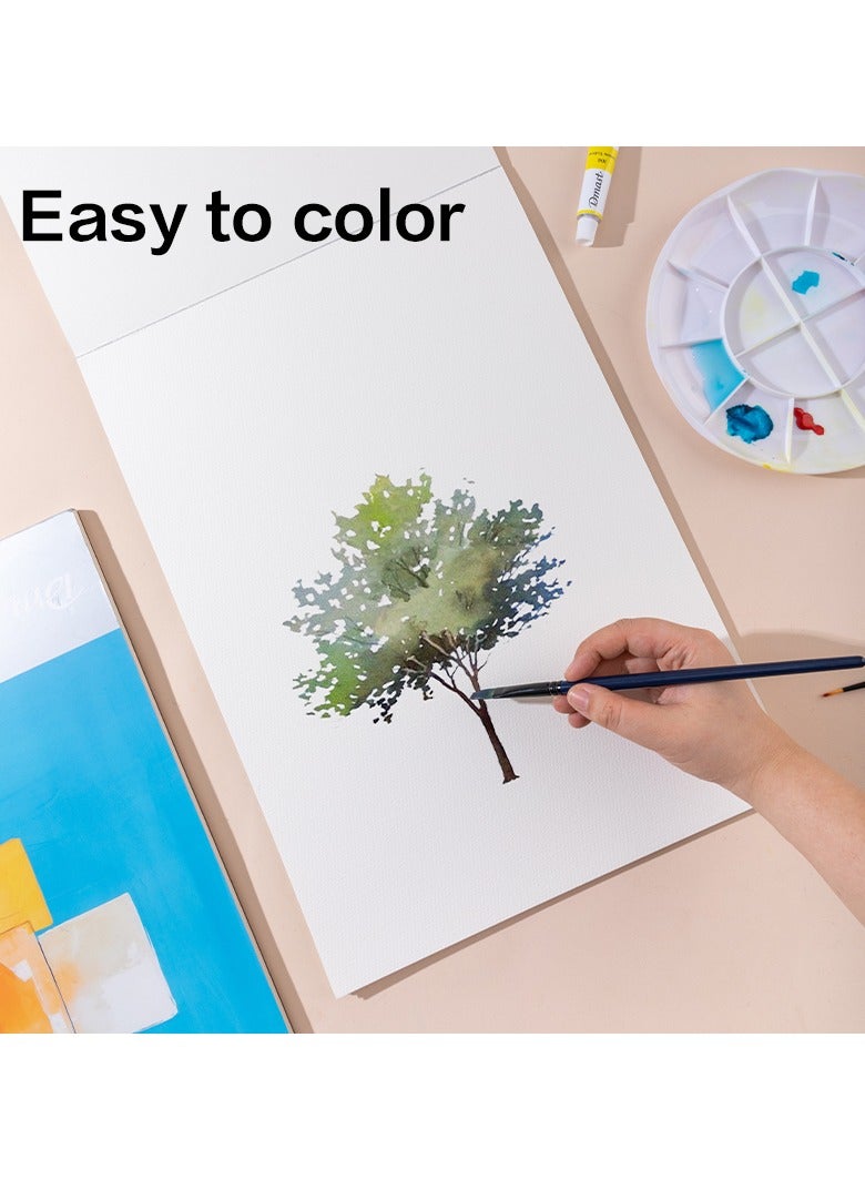 Dmast Deli EC363 Dmast A4 Watercolor Paper Pad – 12 Sheets | 300gsm Cold Pressed Paper | Clear Texture | Scratch Resistant | Excellent Coloring & Water Absorption | Acid-Free & Wrinkle-Resistant - Image 3