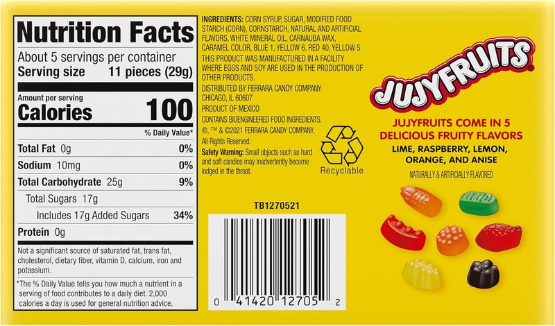 Wonka Jujyfruits Chewy Fruity Candy, 5 Ounce Theatre Box (Pack of 12) - Image 2