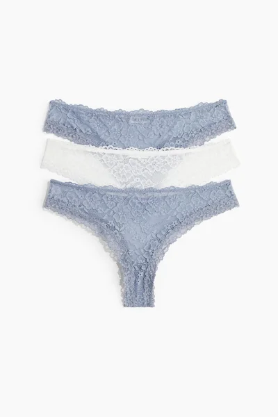 H&M 3-pack lace Brazilian briefs