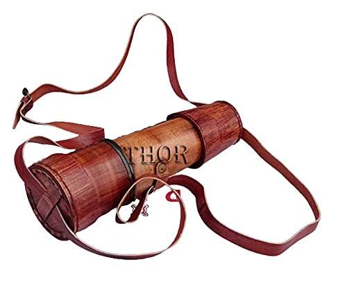 THOR INSTRUMENTS Handheld Pirate Spyglass Brass Nautical Antique Telescope with Leather 18 inches Rustic Vintage Home Decor Gifts - Image 3