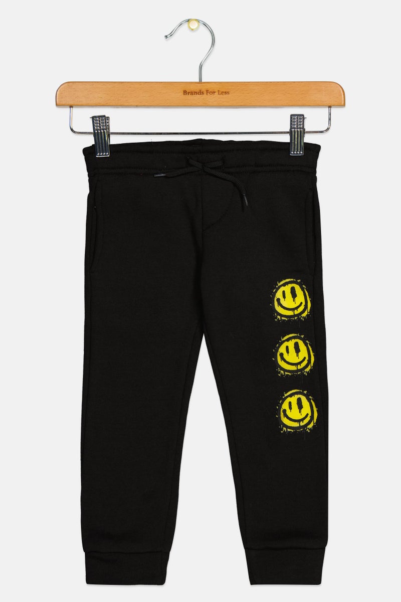 brooklyn Toddler Girl Drawstring Graphic Print Jogger Pants, Black  - Image 1