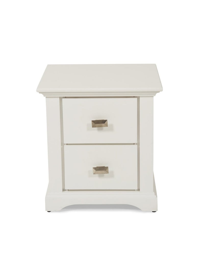 Pan Home Avery Nightstand With 2 Drawers Pinewood - Painted White  - Image 1