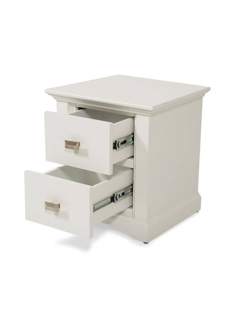 Pan Home Avery Nightstand With 2 Drawers Pinewood - Painted White  - Image 3
