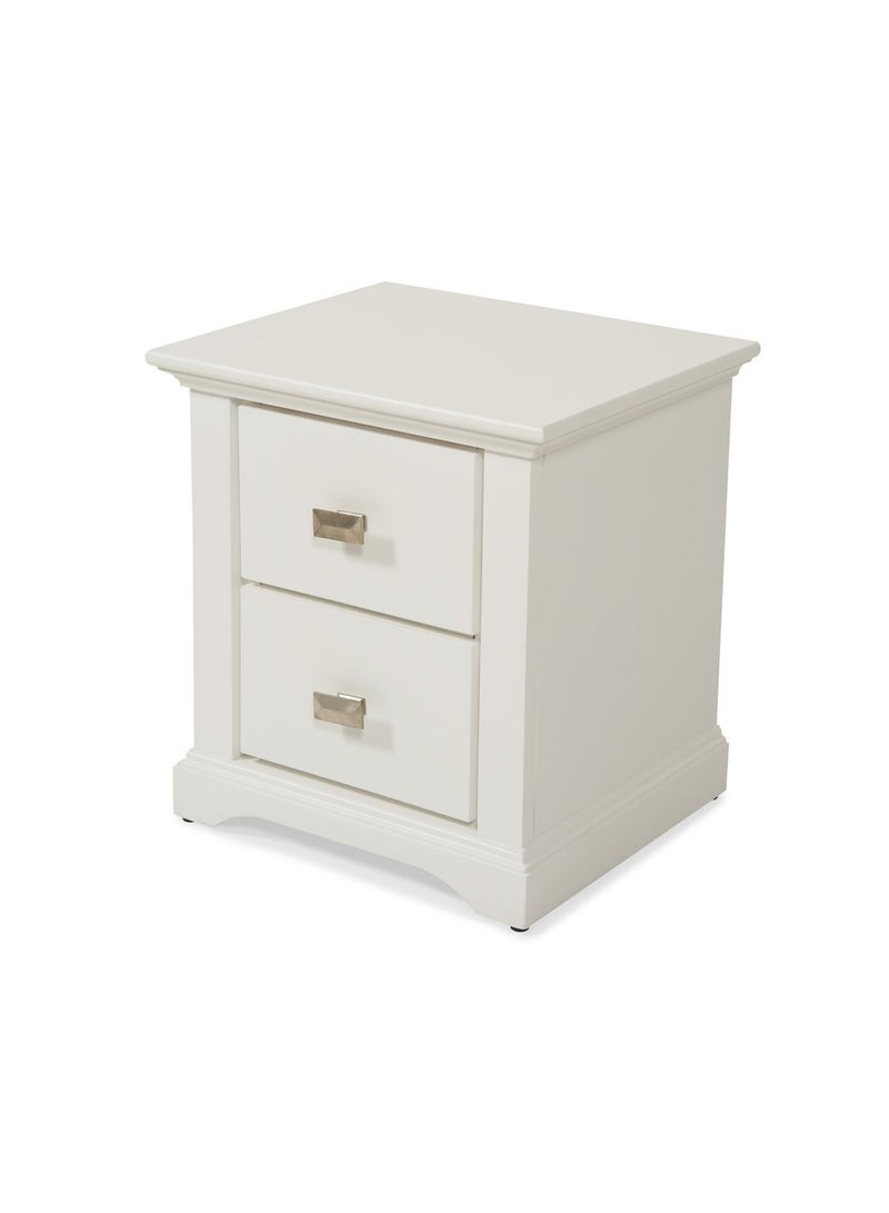 Pan Home Avery Nightstand With 2 Drawers Pinewood - Painted White  - Image 2