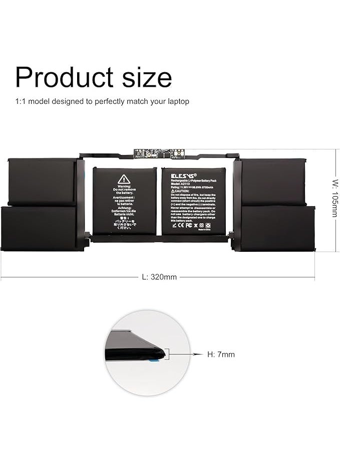 High-Capacity Replacement Battery – Long-Lasting Power for 16" Retina Laptops – Reliable & Lightweight - Image 4