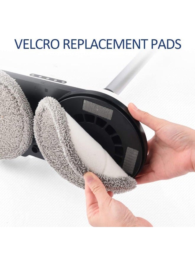 iDOO 2 Sets Mop Pads Replacement for iD-EM002 Cordless Electric Mop, Washable and Reusable Microfiber Mop Heads, 2 Mopping Pads + 2 Waxing Pads - Image 4