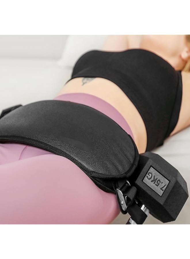 NALACAL Double Thick Padded Hip Thrust Belt Non Slip Leather Glute Bridge Support for Dumbbells Kettlebells Grip Plates Stainless Steel Lock for Booty Workouts at Home or Gym  - Image 3