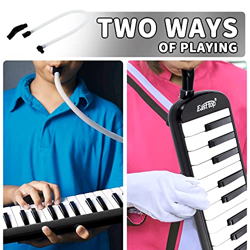 East top 32-Key Melodica, Professional Mouth Melodica Keyboard Organ Instrument for Adults, Students and Kids, As a gift, Set-Black - Image 2