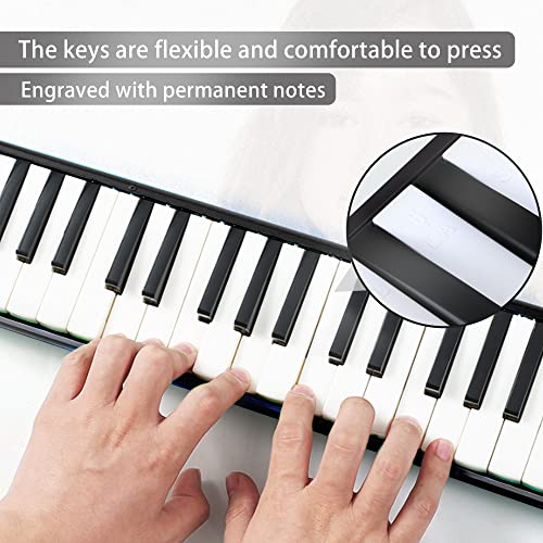 East top 32-Key Melodica, Professional Mouth Melodica Keyboard Organ Instrument for Adults, Students and Kids, As a gift, Set-Black - Image 4