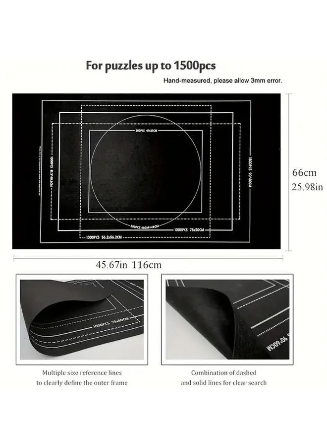 Gray Felt Puzzle Mat Portable Easy To Use For 1500 1000 500 Pieces Teens Adults Home Office Travel - Image 4