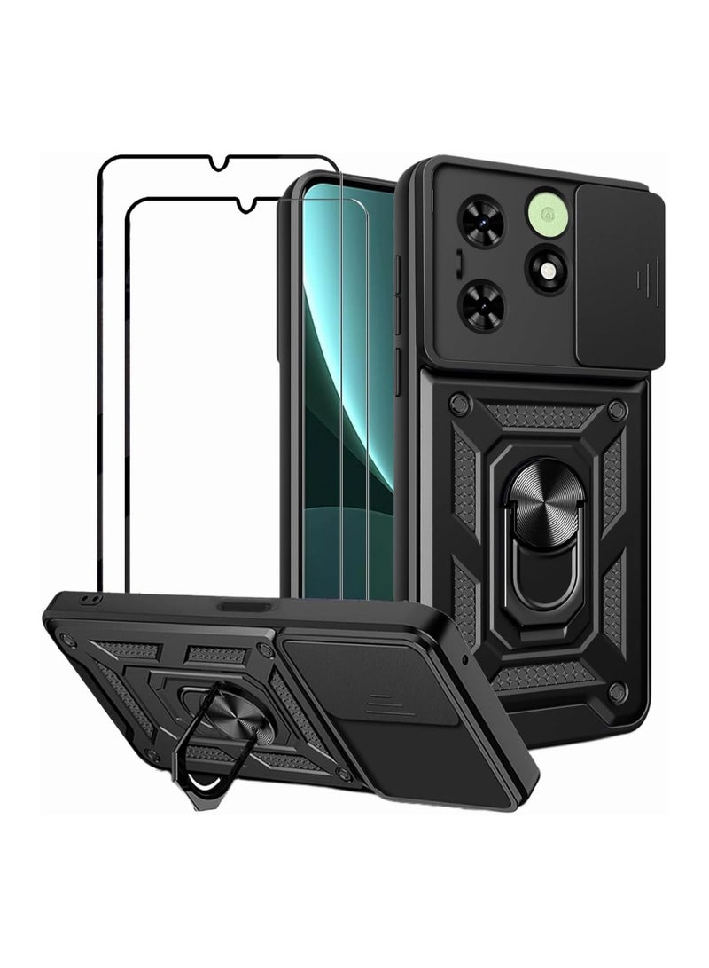 general (1+2 PCS) Tecno Spark GO 2024 Phone Case Cover, 2 Screen Protectors, Solid TPU Case and Double Layer Protection Shock Resistant Case | - Image 1