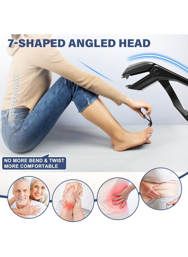 درمود مقص أظافر القدمين للأظافر السميكة لكبار السن، مجموعة مقصات أظافر القدمين الكبيرة ذات الرأس المائل للرجال، مقص أظافر القدمين شديد التحمل مع فك عريض، مقص أظافر مائل حاد للغاية بمقبض طويل - Image 2