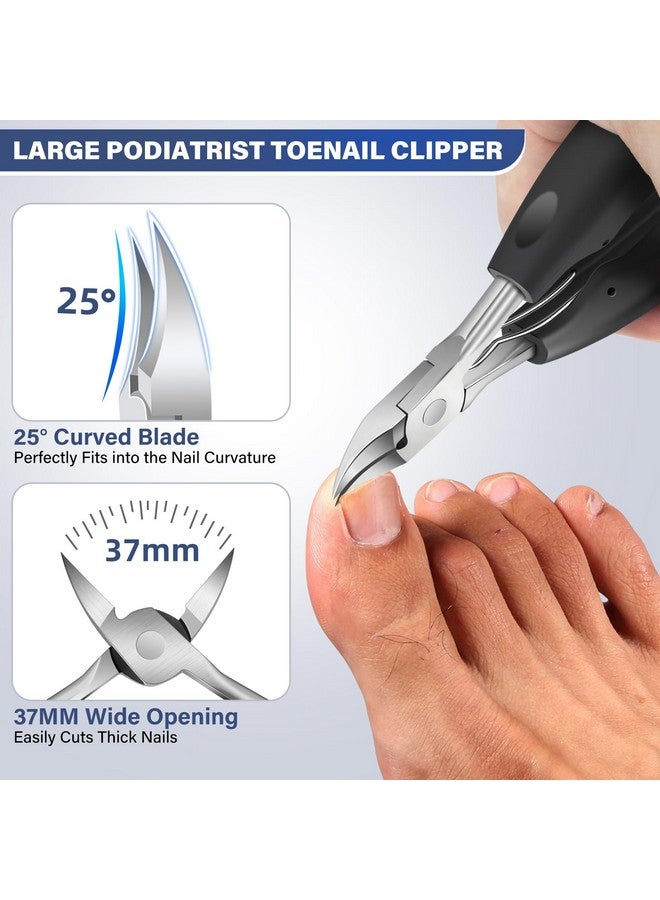 درمود مقص أظافر القدمين للأظافر السميكة لكبار السن، مجموعة مقصات أظافر القدمين الكبيرة ذات الرأس المائل للرجال، مقص أظافر القدمين شديد التحمل مع فك عريض، مقص أظافر مائل حاد للغاية بمقبض طويل - Image 3