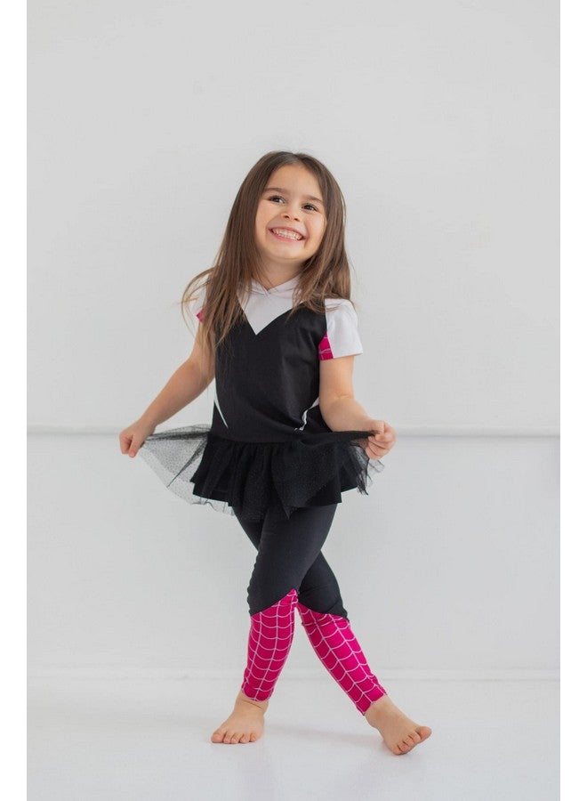 MARVEL Spider-Man Spider-Gwen Ghost Spider Toddler Girls Cosplay T-Shirt and Leggings 4T - Image 3