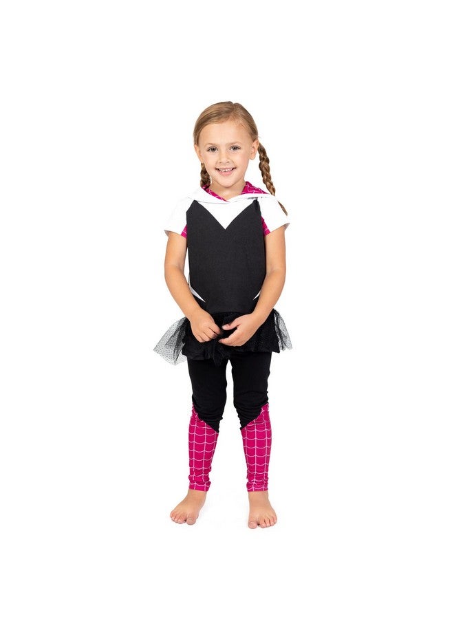 MARVEL Spider-Man Spider-Gwen Ghost Spider Toddler Girls Cosplay T-Shirt and Leggings 4T - Image 4
