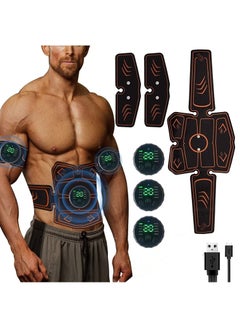 جهاز تحفيز العضلات ABS Trainer، جهاز تحفيز العضلات EMS، جهاز تحفيز عضلات البطن للرجال والنساء، جهاز تمارين اللياقة البدنية للمكتب المنزلي، 8 وسادات جل بديلة للبطن والذراع والساق، 10 أوضاع، 20 مستوى
