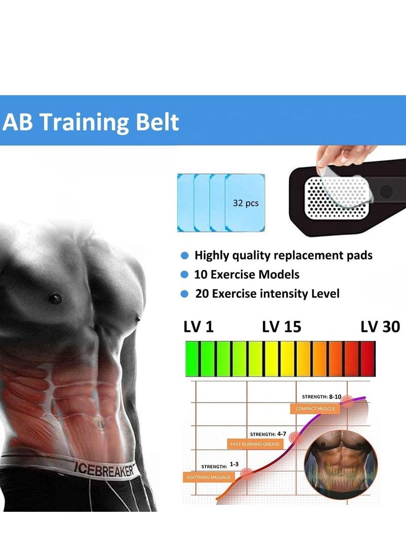 SYOSI - جهاز تحفيز العضلات ABS Trainer، جهاز تحفيز العضلات EMS، جهاز تحفيز عضلات البطن للرجال والنساء، جهاز تمارين اللياقة البدنية للمكتب المنزلي، 8 وسادات جل بديلة للبطن والذراع والساق، 10 أوضاع، 20 مستوى - Image 1