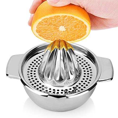 NOHUNT stainless steel manual citrus juicer hand cold press lemon and orange juicer and squeezers with Round Bowl Big size 500ml - Image 1