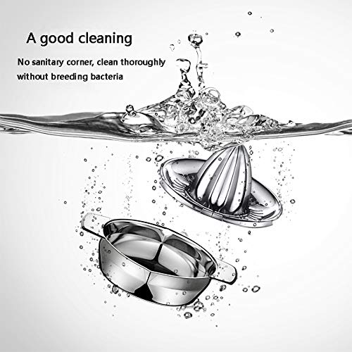 NOHUNT stainless steel manual citrus juicer hand cold press lemon and orange juicer and squeezers with Round Bowl Big size 500ml - Image 4