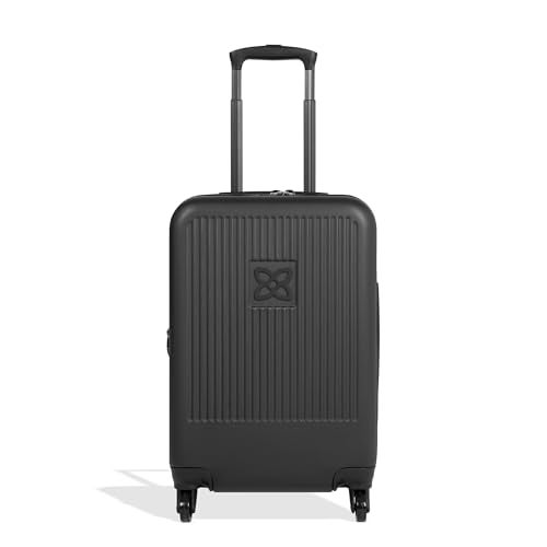 Sherpani Meridian, 22 Inch Carry On Luggage Airline Approved, Rolling Hardside Suitcase 22x14x9, Travel Luggage for Women, Expandable Suitcase, Travel Gift (Black) - Image 1