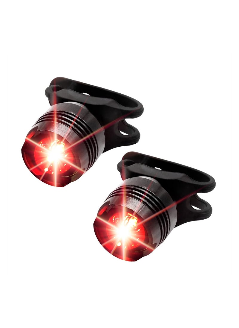 SYOSI LED Bike Tail Light, 4Pcs Red LED Bicycle Tail Light, Mini Back Safety Bike Lights for Skateboard Kids Scooter MTB Rack, IPX4 Waterproof Taillight, Night Riding Mountain Road Bike Taillight  - Image 1
