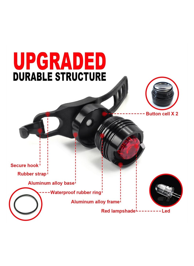SYOSI LED Bike Tail Light, 4Pcs Red LED Bicycle Tail Light, Mini Back Safety Bike Lights for Skateboard Kids Scooter MTB Rack, IPX4 Waterproof Taillight, Night Riding Mountain Road Bike Taillight  - Image 3