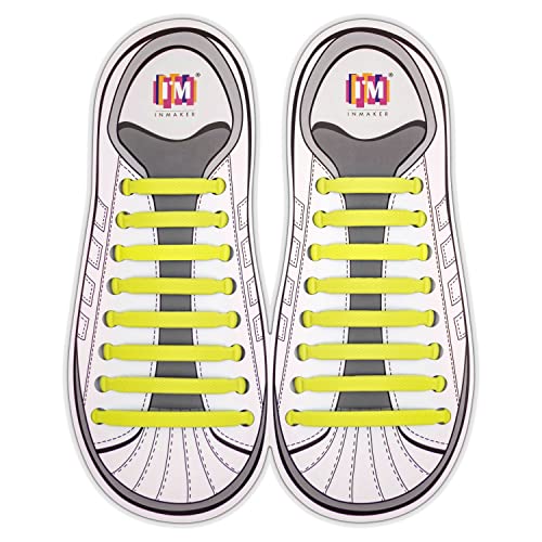 INMAKER No Tie Shoe Laces for Adults and Kids, Elastic Shoelaces for Sneakers, Rubber Silicone Tieless Laces - Image 1