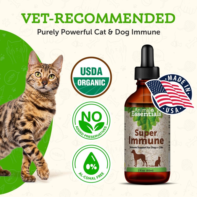 Animal Essentials Super Immune for Dogs & Cats - Immunity Support Supplement, Echinacea, Eleuthero, Olive Leaf Extract, Liquid Drops - 2 Fl Oz - Image 4