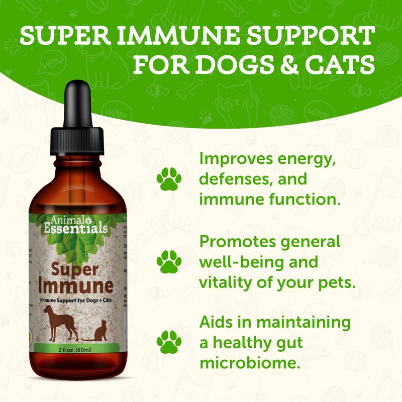 Animal Essentials Super Immune for Dogs & Cats - Immunity Support Supplement, Echinacea, Eleuthero, Olive Leaf Extract, Liquid Drops - 2 Fl Oz - Image 2
