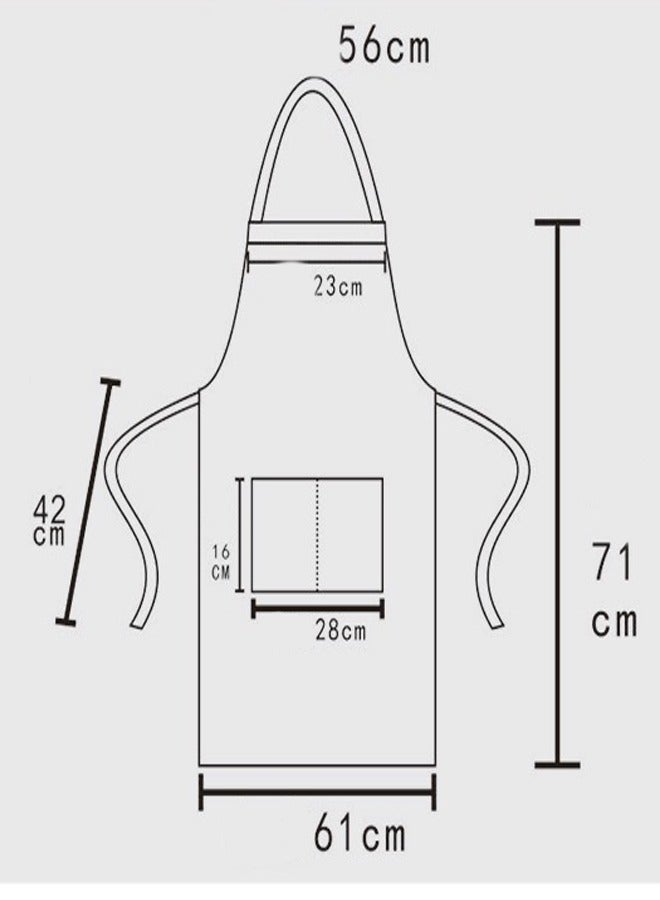 ZCM-HAPPY 3-Piece Cooking Apron With Adjustable Neck Belt - Image 3