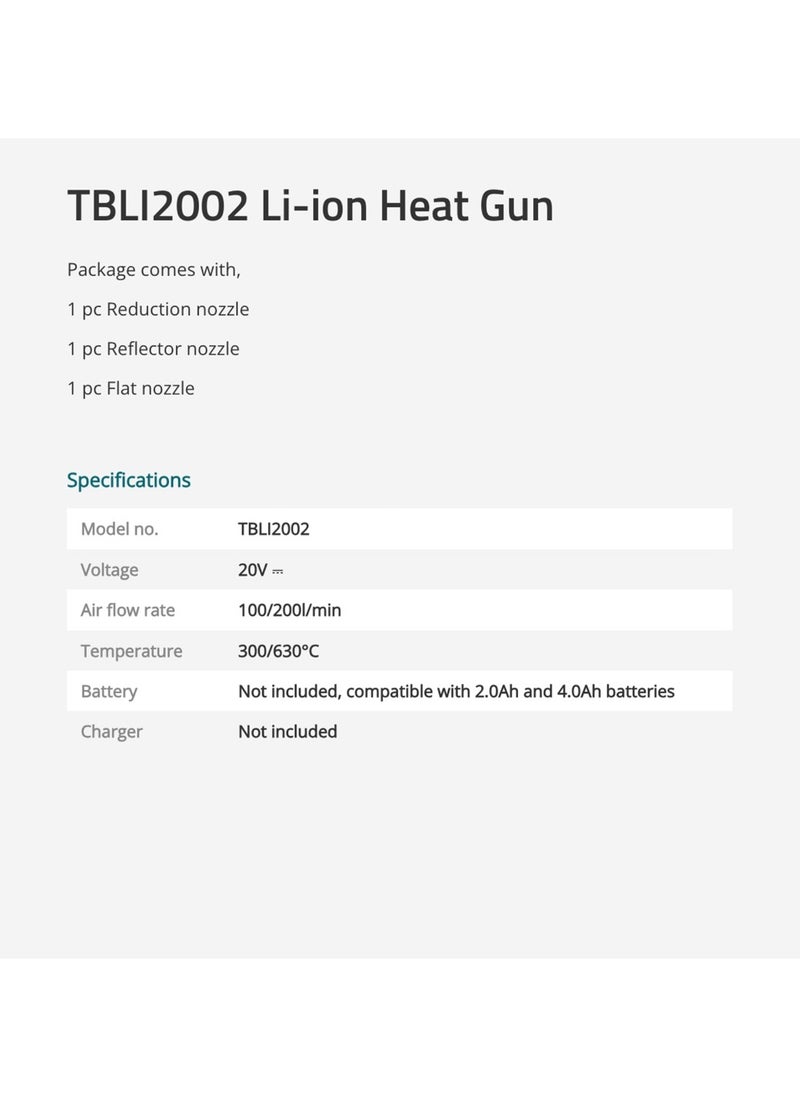 TOTAL TOTAL Heat Gun 20V TBLI20025  - Image 3