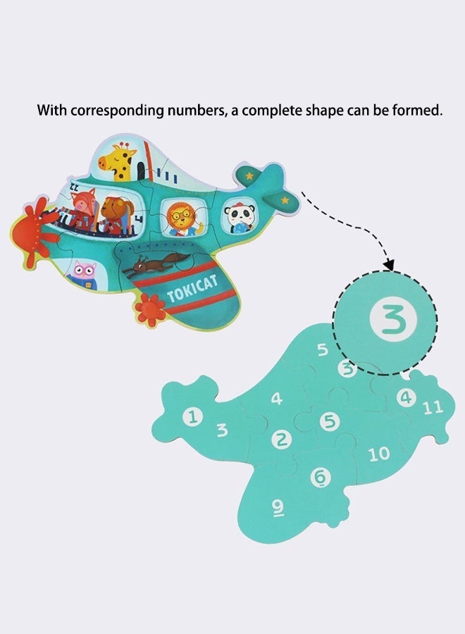 جساي تويز مجموعة ألغاز نمو بموضوع المواصلات 4 في 1 (12-38 قطعة متدرجة) | بنظام تلميحات الأرقام، لعبة تعليمية للأطفال - Image 3