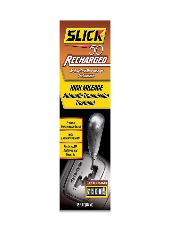 Slick 50 41806015 Recharged High Mileage Automatic Transmission and Engine Treatment, 15-Ounce , black - Image 1