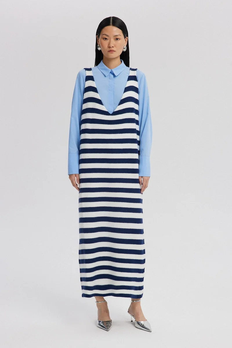 توتشي V-Neck Striped Gilet