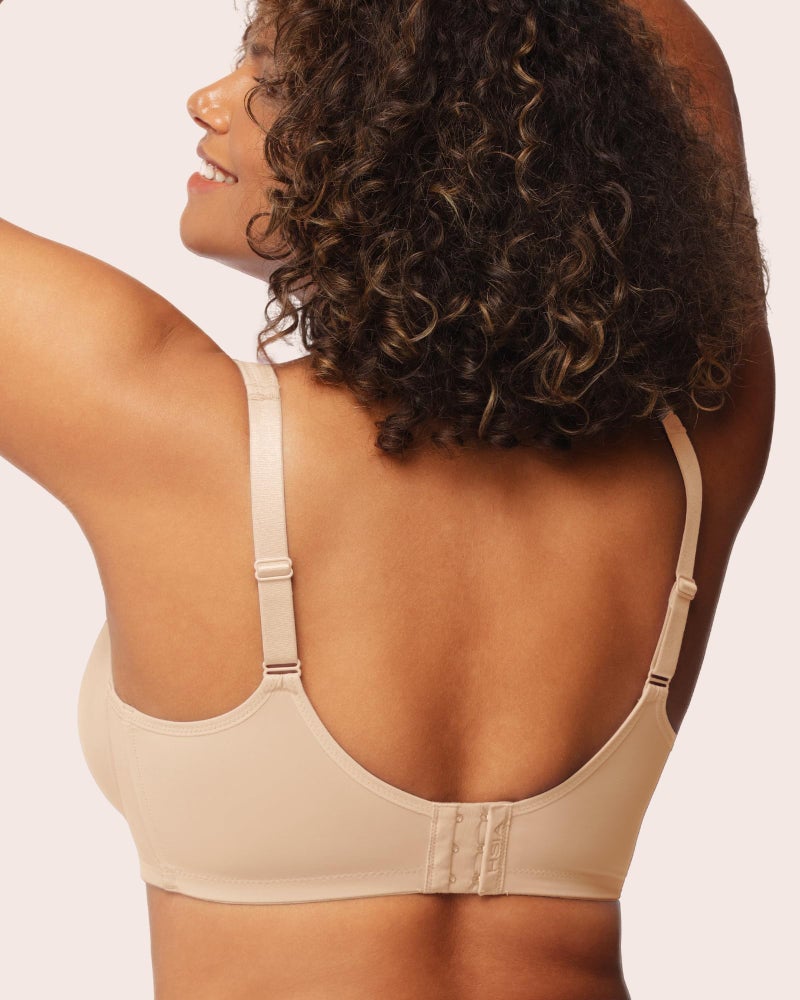 HSIA Minimizer Bras for Women Plus Size, Full Coverage Coolcomfort T Shirt Unlined Bra with Underwire for Heavy Breast, Light Beige 44DDD - Image 4