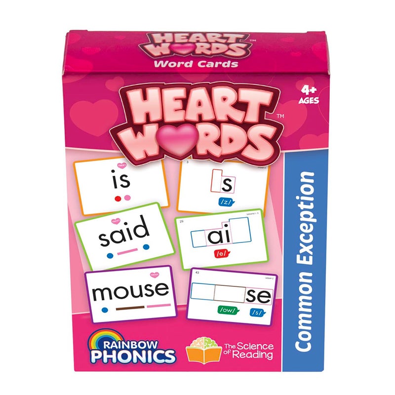 Junior Learning Rainbow Phonics Heart Words 93 Word Cards Flash Cards Use Visual Clues to Learn Core Words Level Based Cards Kids Ages 4 - Image 3