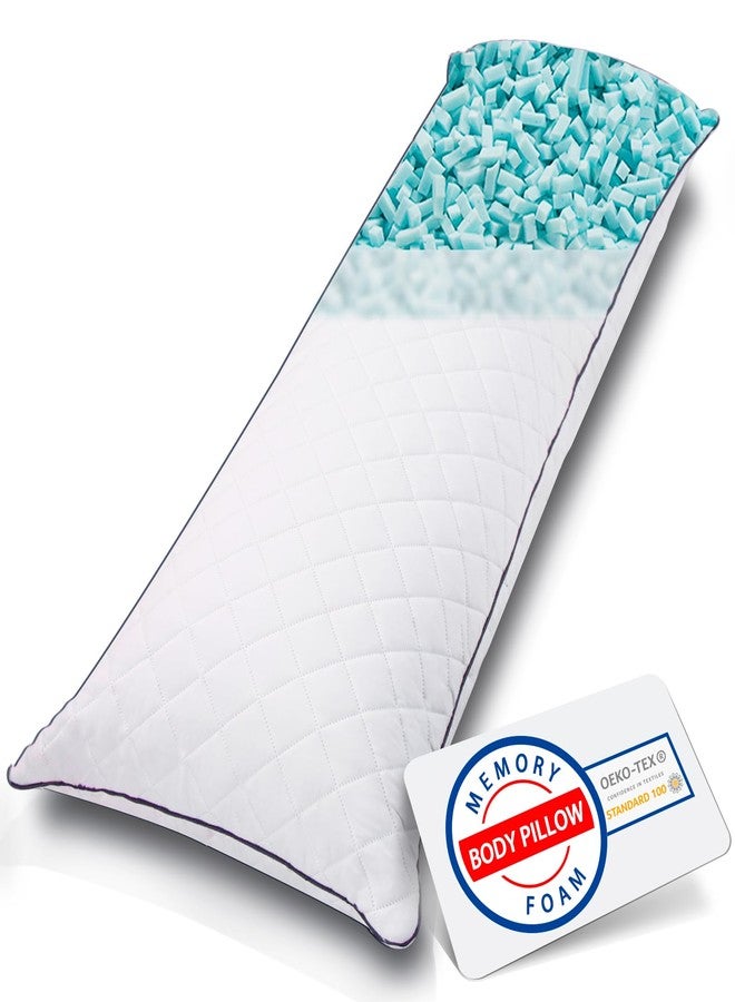 1 MIDDLE ONE Body Pillow, Cooling Memory Foam Body Pillows for Adults Sleeping, Long Pillow for Bed, Big Large Firm Full Body Pillow for Side Sleeper, 20x54 Inch, White - Image 1