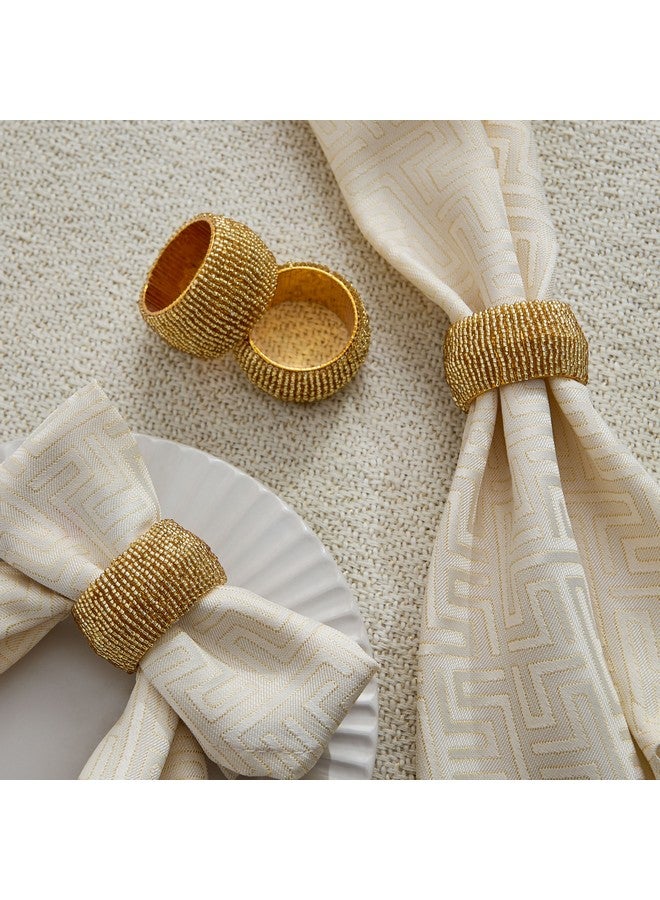 Home Box Blaze 4-Piece Beaded Napkin Rings Set 5 X 5 Cm  - Image 1