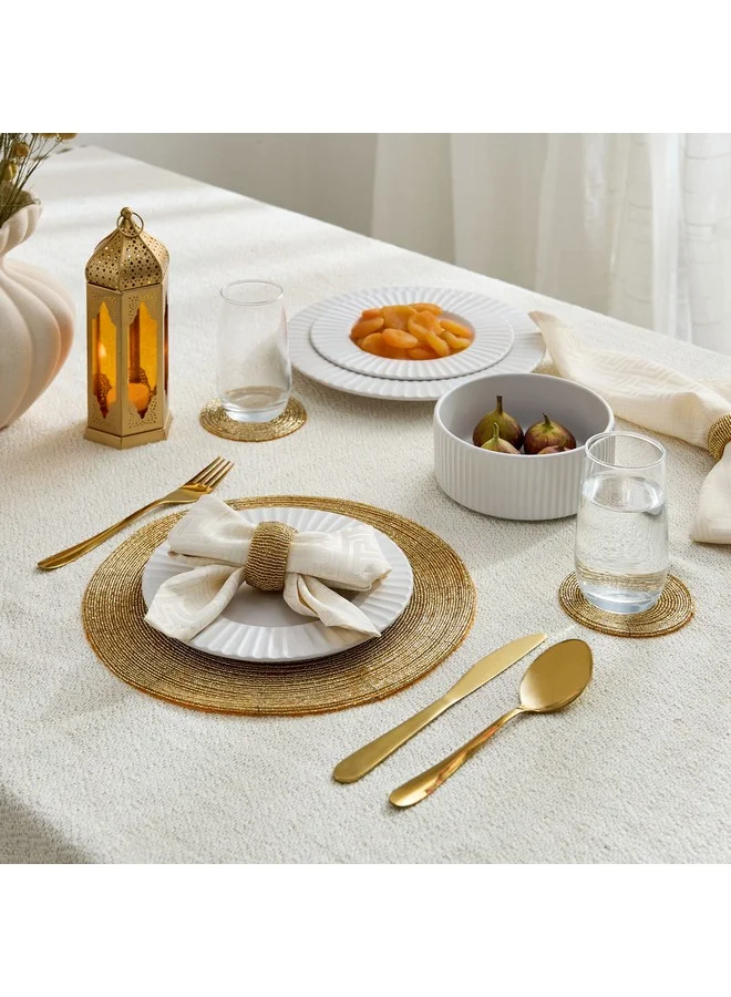 Home Box Blaze 4-Piece Beaded Napkin Rings Set 5 X 5 Cm